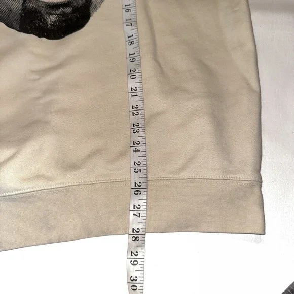 RARE Lane Seven Kanye West Face Hoodie Mens L Beige Sweatshirt Yeezy Art To Wear - Picture 7 of 8